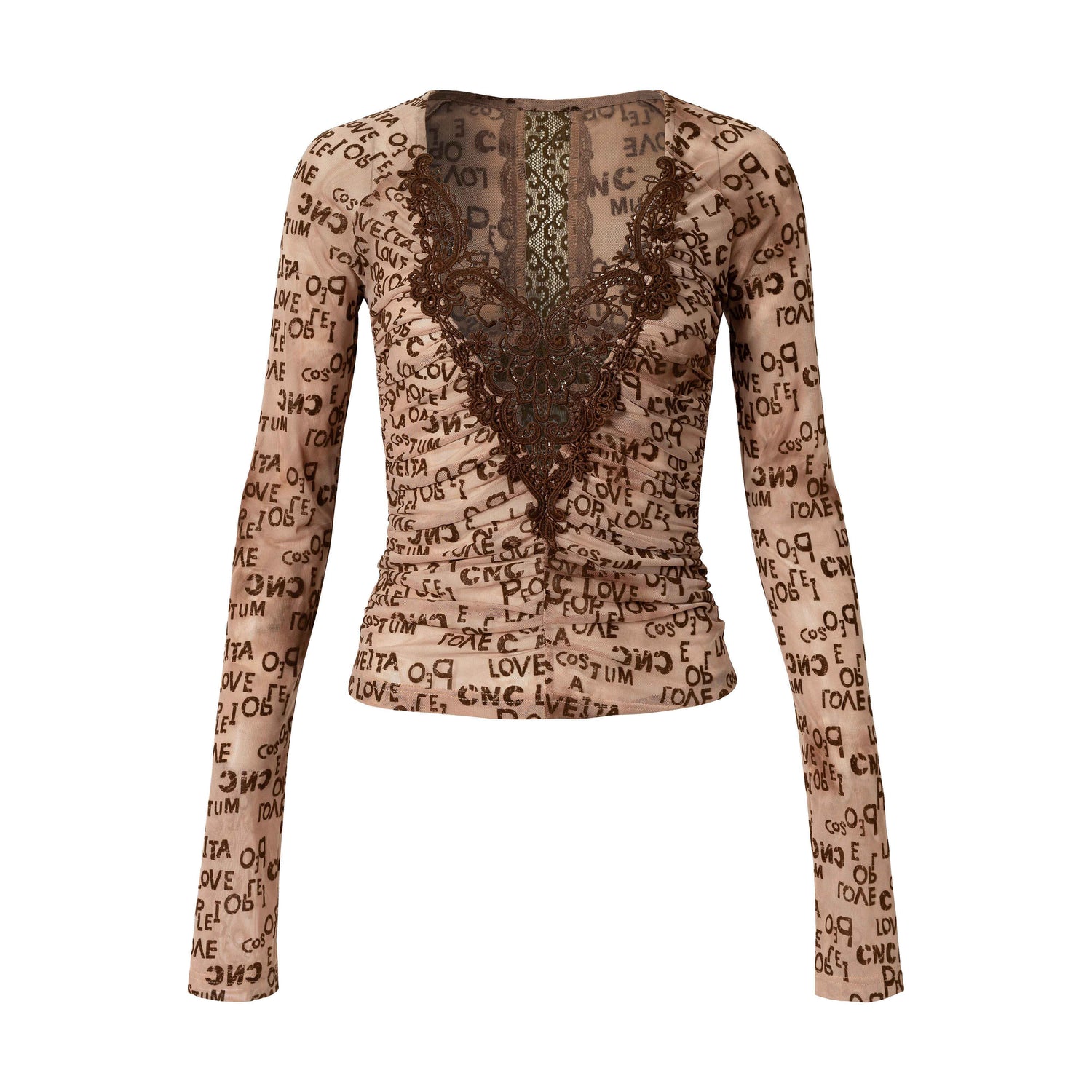 NO_ROMANCE_Vintage_Crochet_Flocked_Lace_Slim_V-neck_Women&