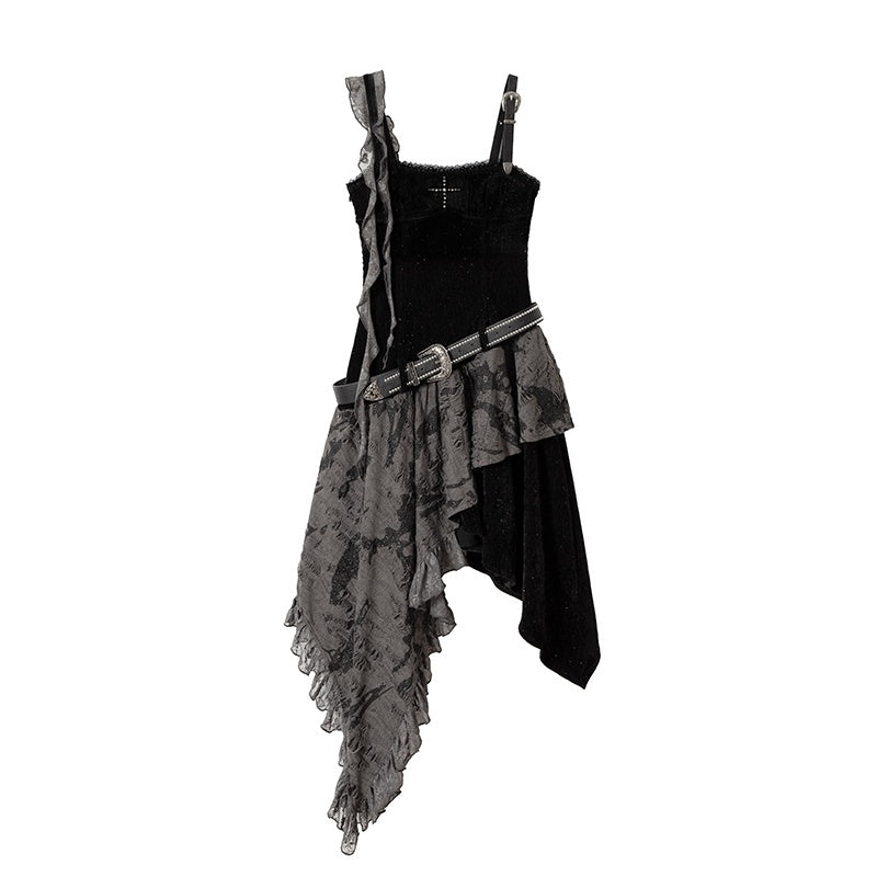 NO_ROMANCE_Vintage_Dark_Punk_Asymmetric_Velvet_Spliced_Women&