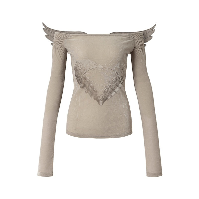 NO_ROMANCE_Vintage_Palace_Off_Shoulder_Print_Open_Back_Wings_Slim_Fit_Women&