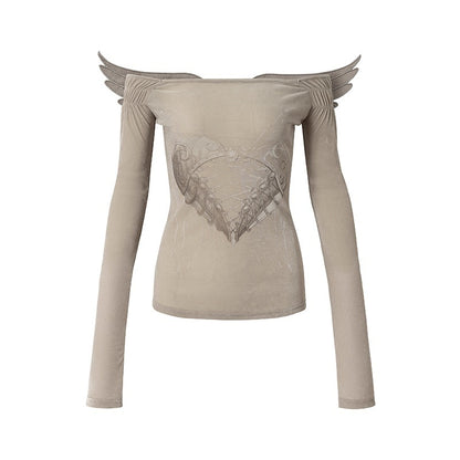 NO_ROMANCE_Vintage_Palace_Off_Shoulder_Print_Open_Back_Wings_Slim_Fit_Women&