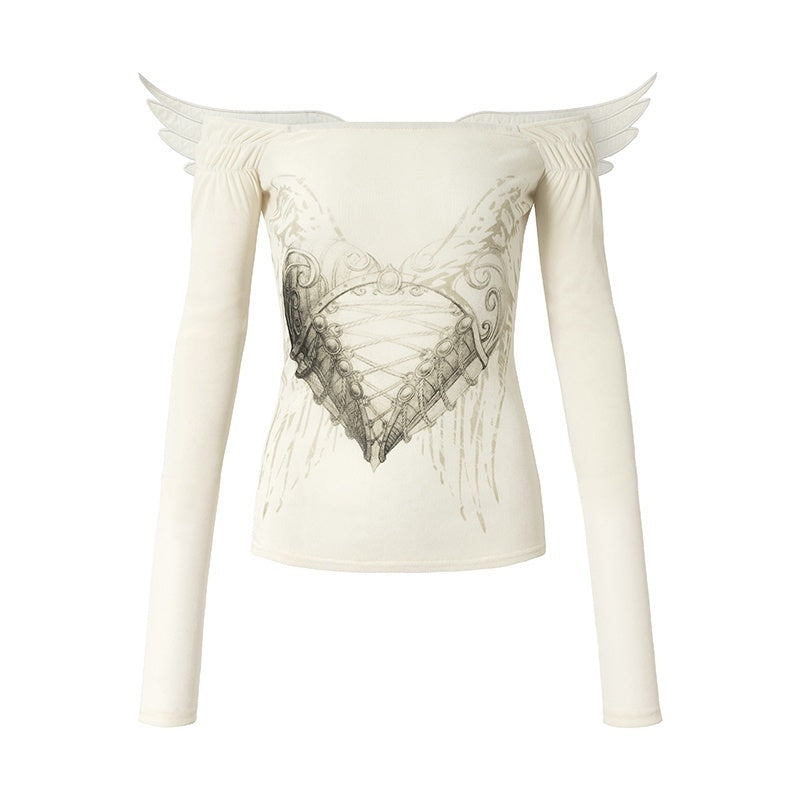 NO_ROMANCE_Vintage_Palace_Off_Shoulder_Print_Open_Back_Wings_Slim_Fit_Women&