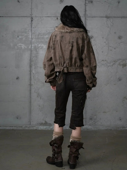 NO ROMANCE Vintage Plaid Oversized Layered Look Women Long Sleeve Button Front Jacket