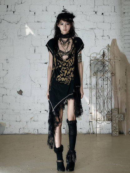NO ROMANCE Vintage Pleated Hand Beaded Collar Women&
