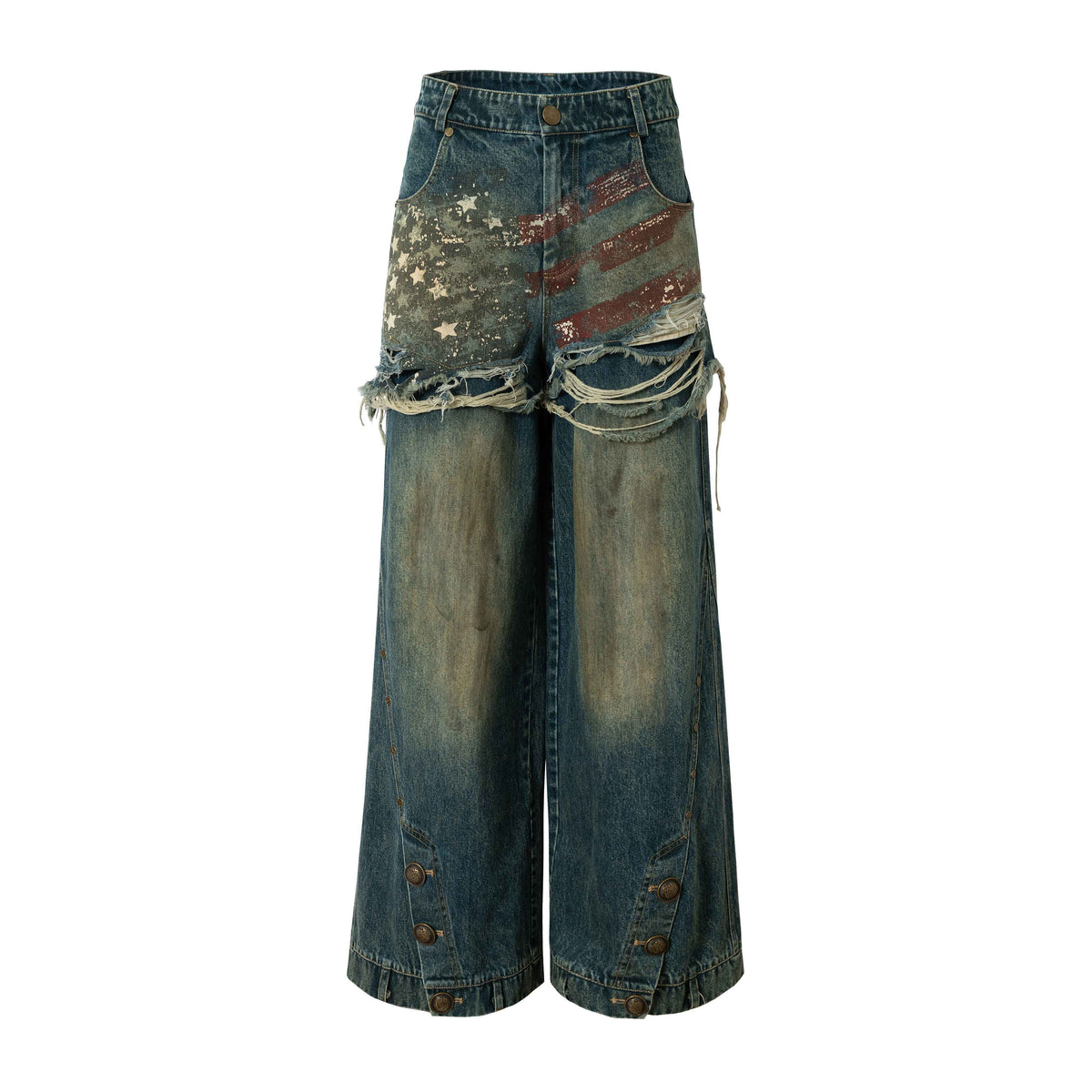 NO_ROMANCE_Vintage_Print_Distressed_High_Waist_Loose_Fit_Women&