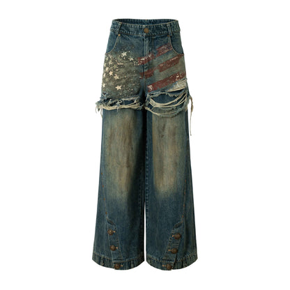 NO_ROMANCE_Vintage_Print_Distressed_High_Waist_Loose_Fit_Women&