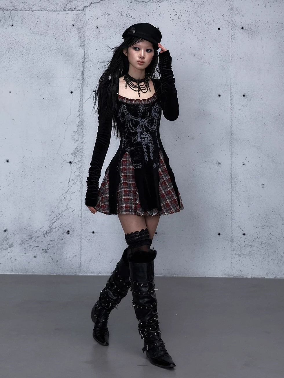 NO ROMANCE Vintage Puff Sleeve Square Neck Slim Fit A Line Women Citywalk Chic Mini Dresses