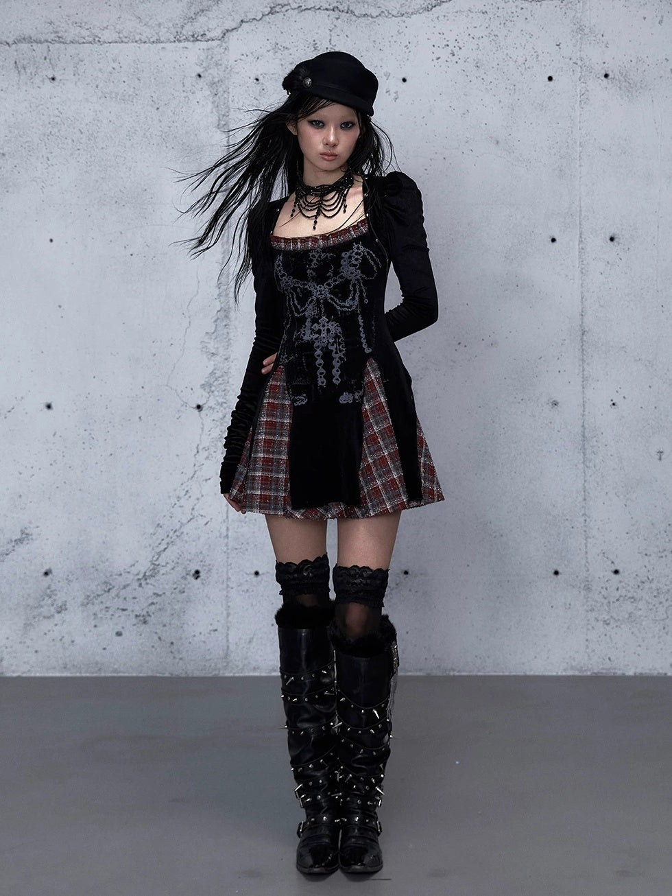 NO ROMANCE Vintage Puff Sleeve Square Neck Slim Fit A Line Women Citywalk Chic Mini Dresses