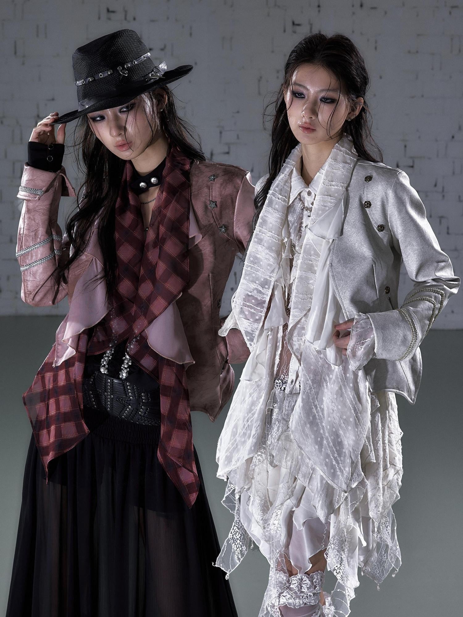 NO ROMANCE Vintage Punk Court Ribbon Scarf Slim Women&