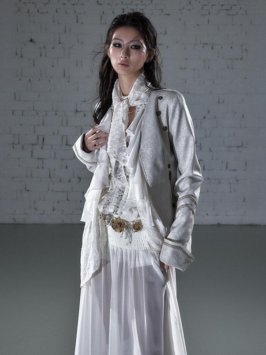 NO ROMANCE Vintage Punk Court Ribbon Scarf Slim Women&