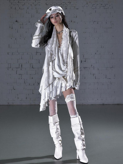 NO ROMANCE Vintage Punk Court Ribbon Scarf Slim Women&