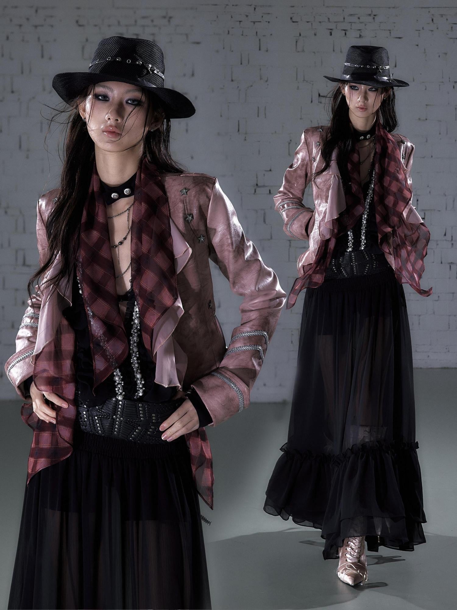NO ROMANCE Vintage Punk Court Ribbon Scarf Slim Women&