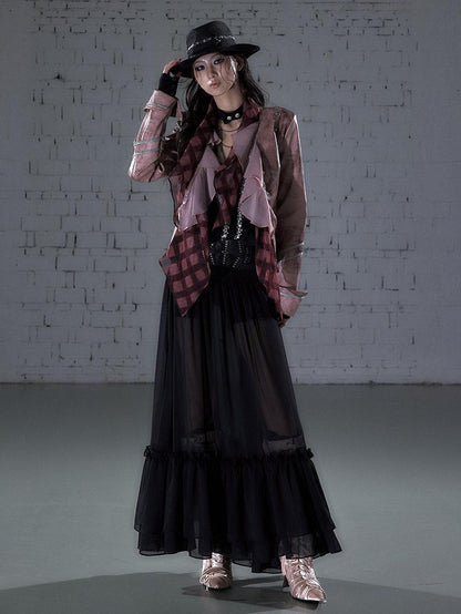 NO ROMANCE Vintage Punk Court Ribbon Scarf Slim Women&