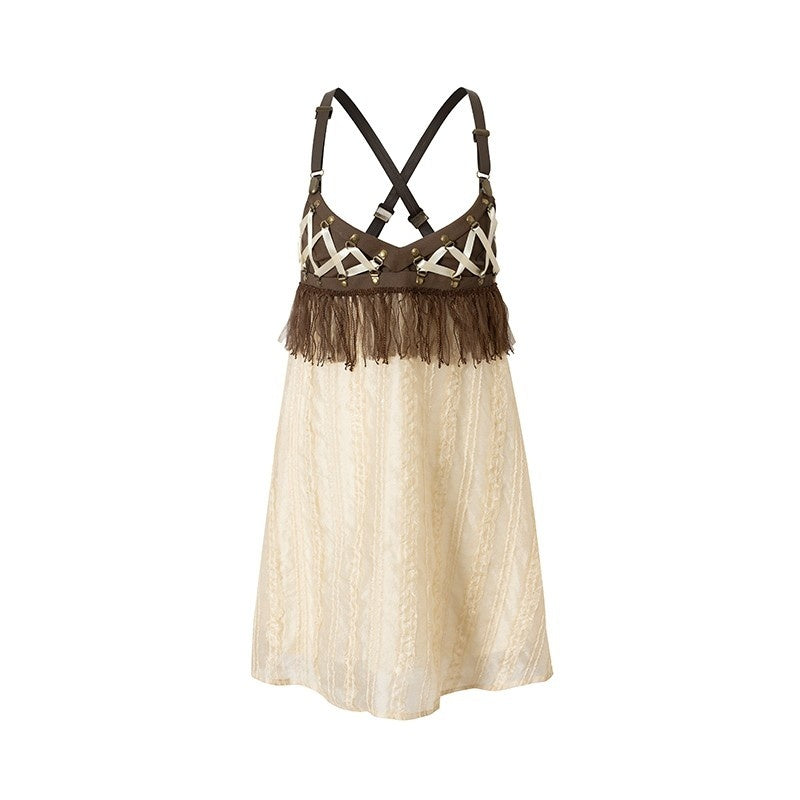NO_ROMANCE_Vintage_Punk_Palace_Lace_Up_Leather_A_Line_Women&