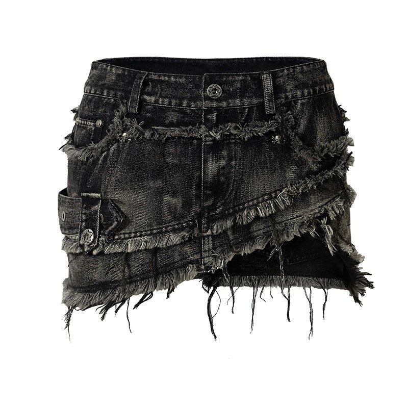 NO_ROMANCE_Vintage_Street_Washed_Patchwork_Frayed_Asymmetrical_Women&