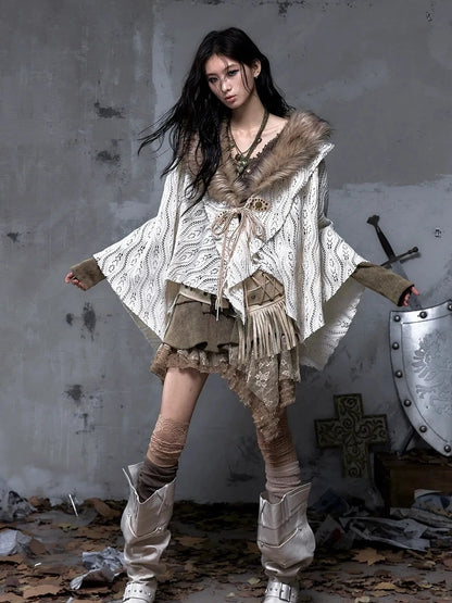 NO ROMANCE Warm Minimalist Style Women Office Casual Solid Color Beige Polyester Blouse