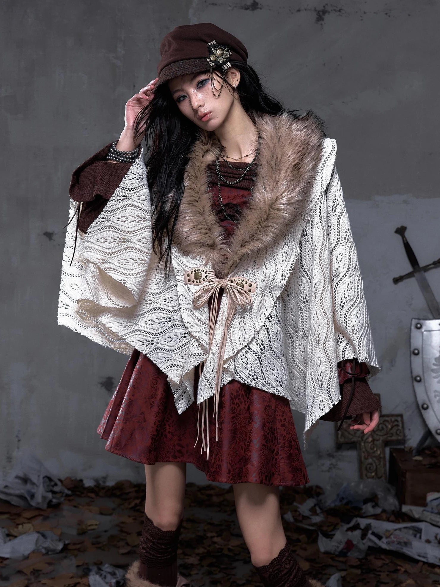 NO ROMANCE Warm Minimalist Style Women Office Casual Solid Color Beige Polyester Blouse