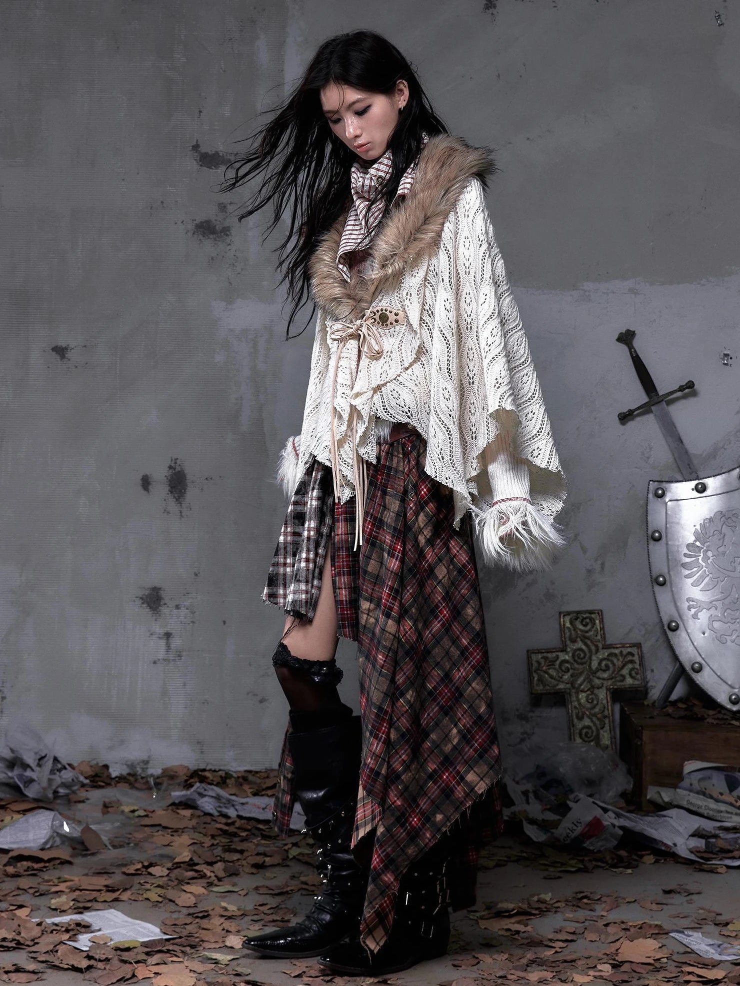 NO ROMANCE Warm Minimalist Style Women Office Casual Solid Color Beige Polyester Blouse