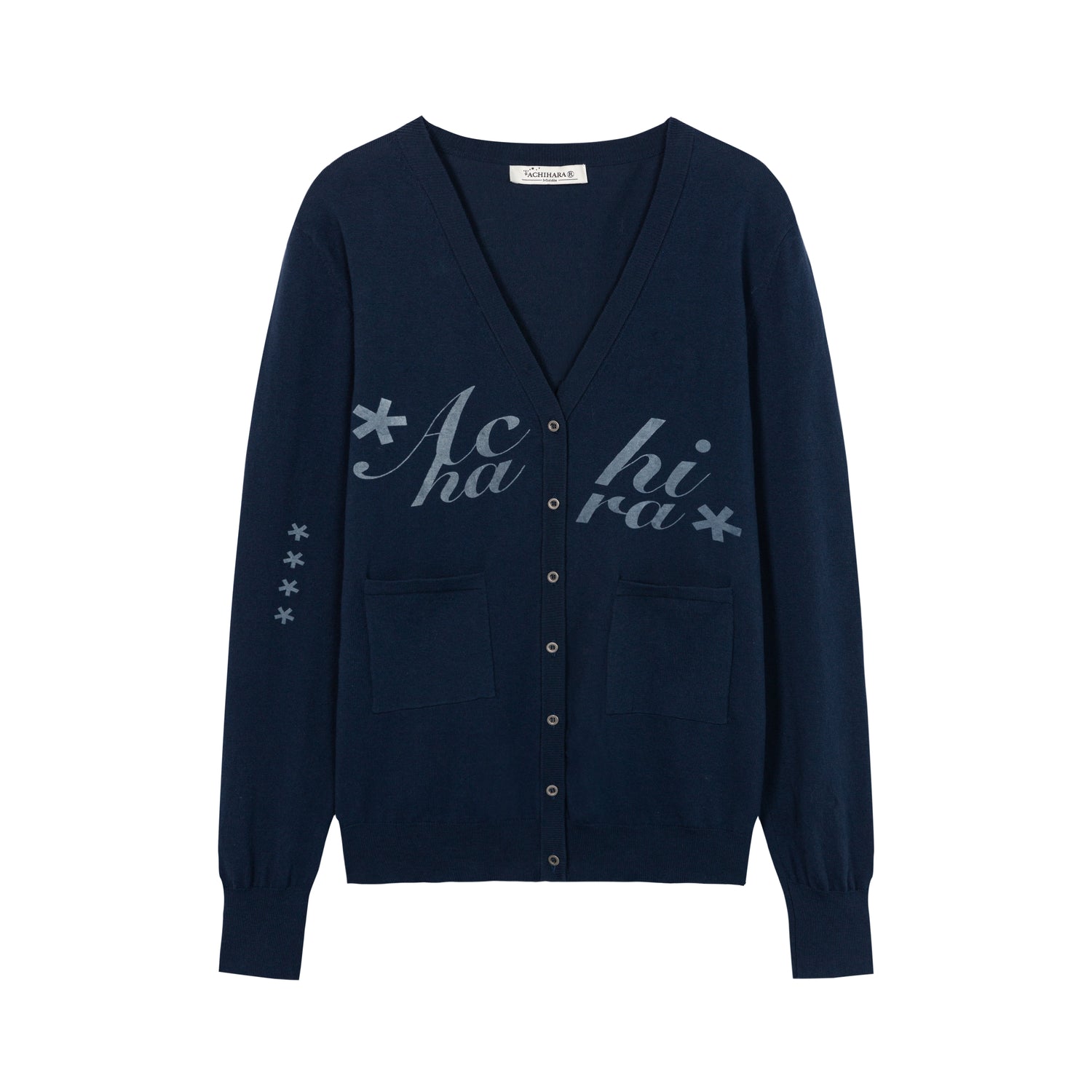 Update Achihara Achihara 2025 Knit Cardigan With Print V-Neck T-Shirt Long-Sleeve