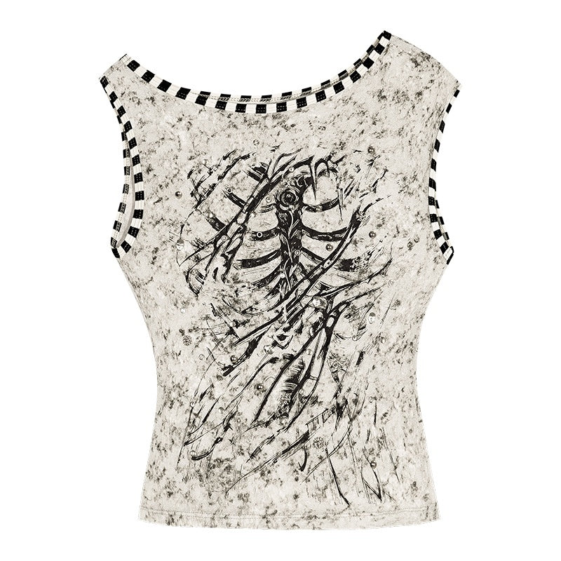 Nico_Molly_Abstract_Ribbon_High_Waist_Hip_Skirt_Cropped_Vest_Women&