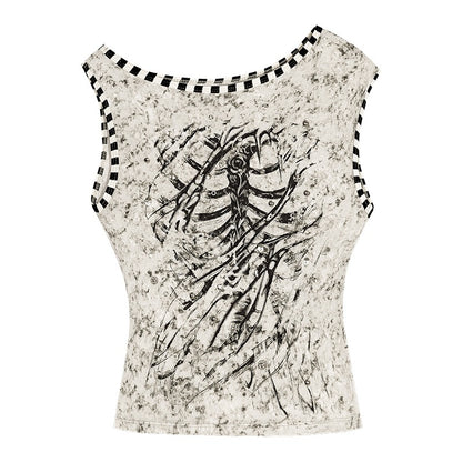 Nico_Molly_Abstract_Ribbon_High_Waist_Hip_Skirt_Cropped_Vest_Women&