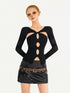 Nico_Molly_Almond_Twist_Knot_Cutout_Long_Sleeve_Slim_Fit_Sexy_Women&