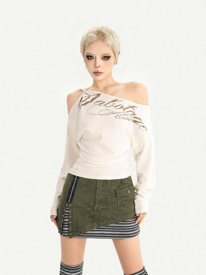 Nico Molly Army Green Patchwork Stripe High Waist Women&