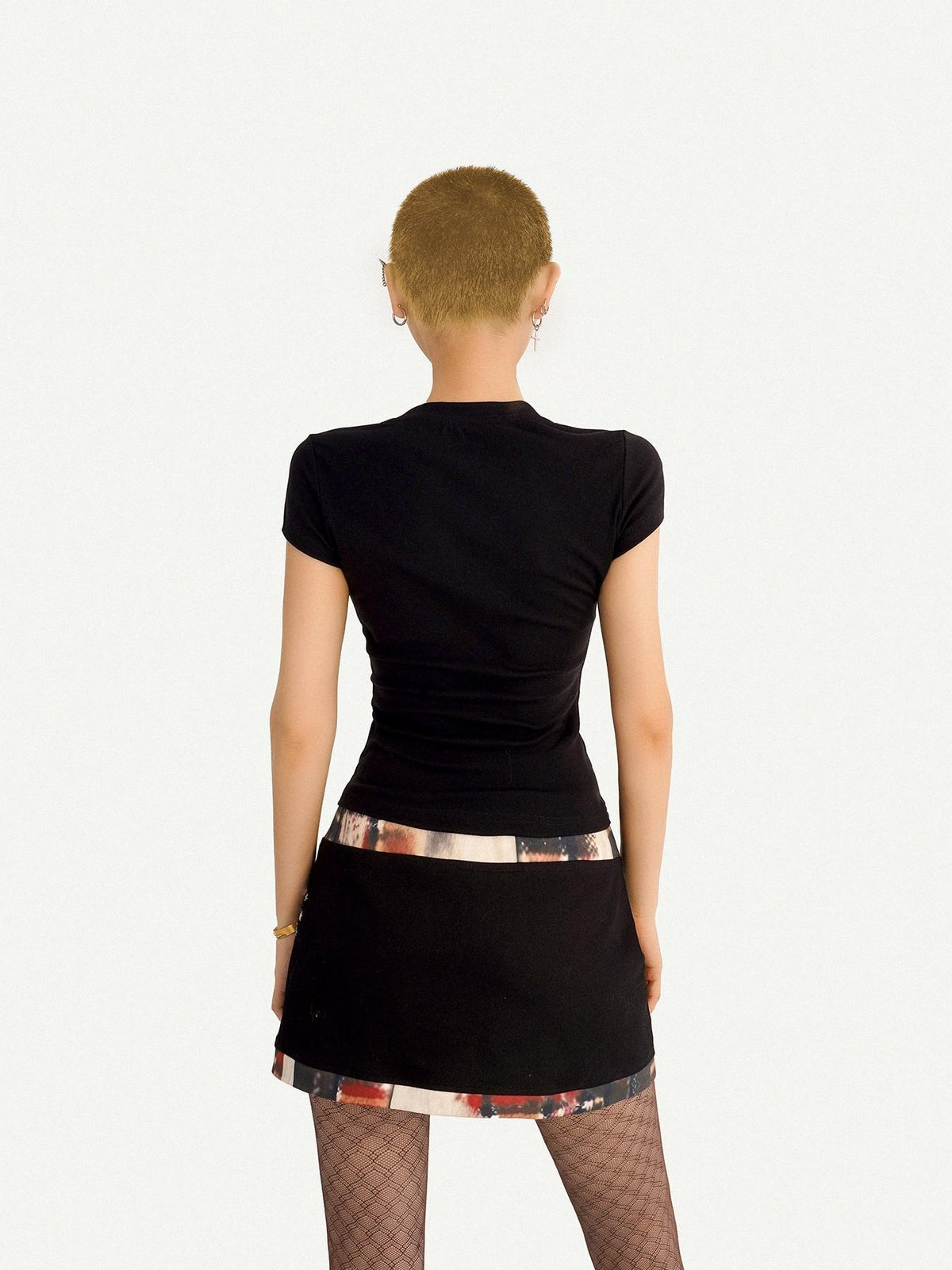 Nico Molly Black Animal Print Round Neck Short Sleeve Women&
