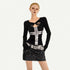 Nico_Molly_Black_Cross_Cutout_Round_Neck_Slim_Fit_Women&