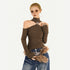 Nico_Molly_Black_Cutout_Halter_Off_Shoulder_High_Neck_Women&