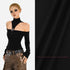 Nico_Molly_Black_Cutout_Halter_Off_Shoulder_High_Neck_Women&