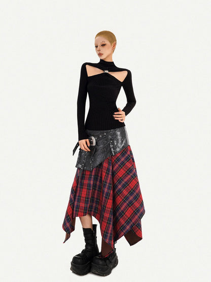 Nico Molly Black Cutout High Neck Slim Fit Women&
