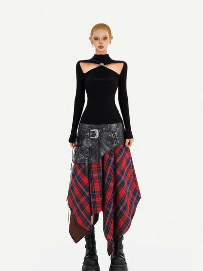 Nico Molly Black Cutout High Neck Slim Fit Women&