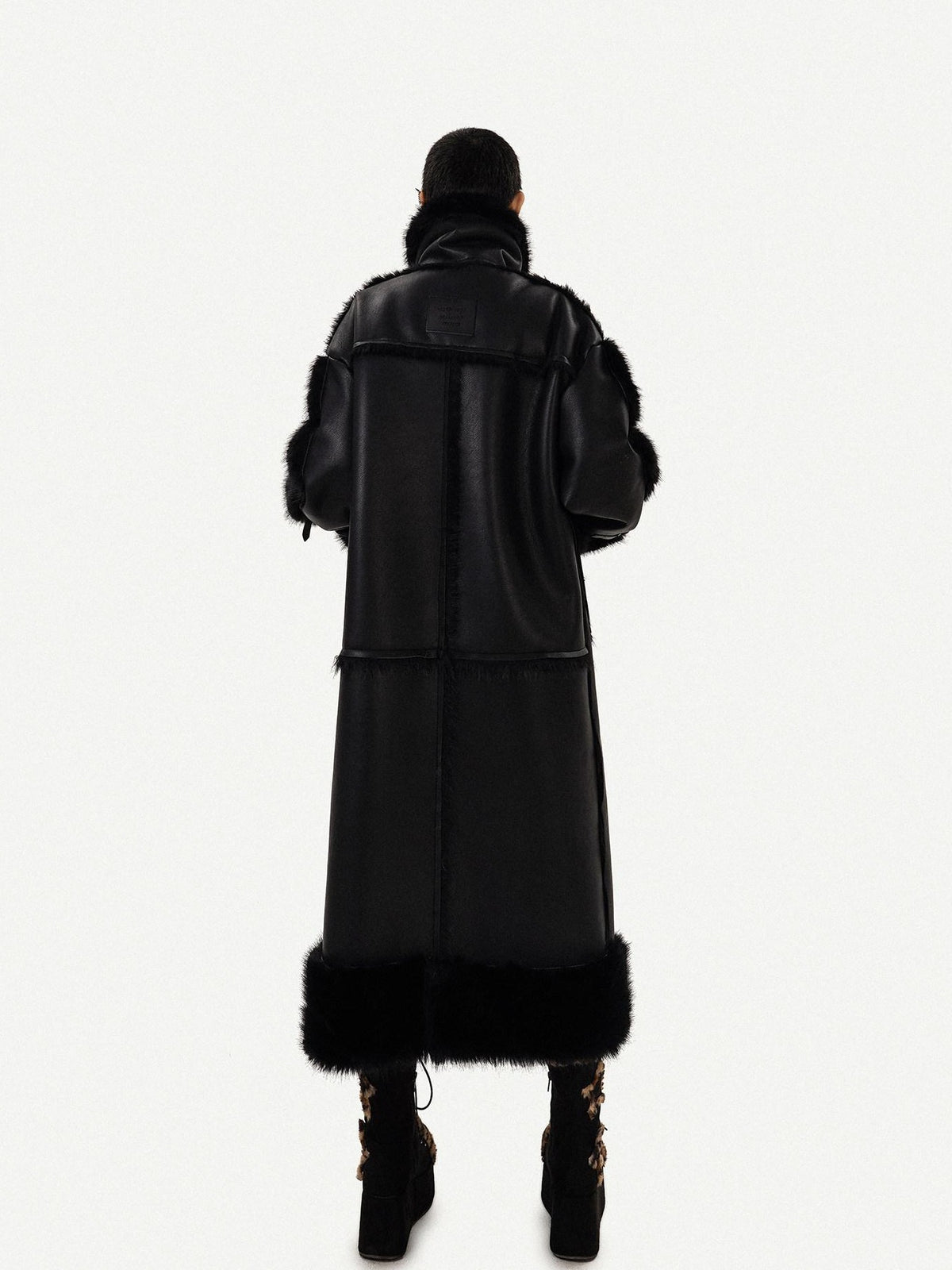 Nico Molly Black Dark Punk Double Breasted High Collar Women&