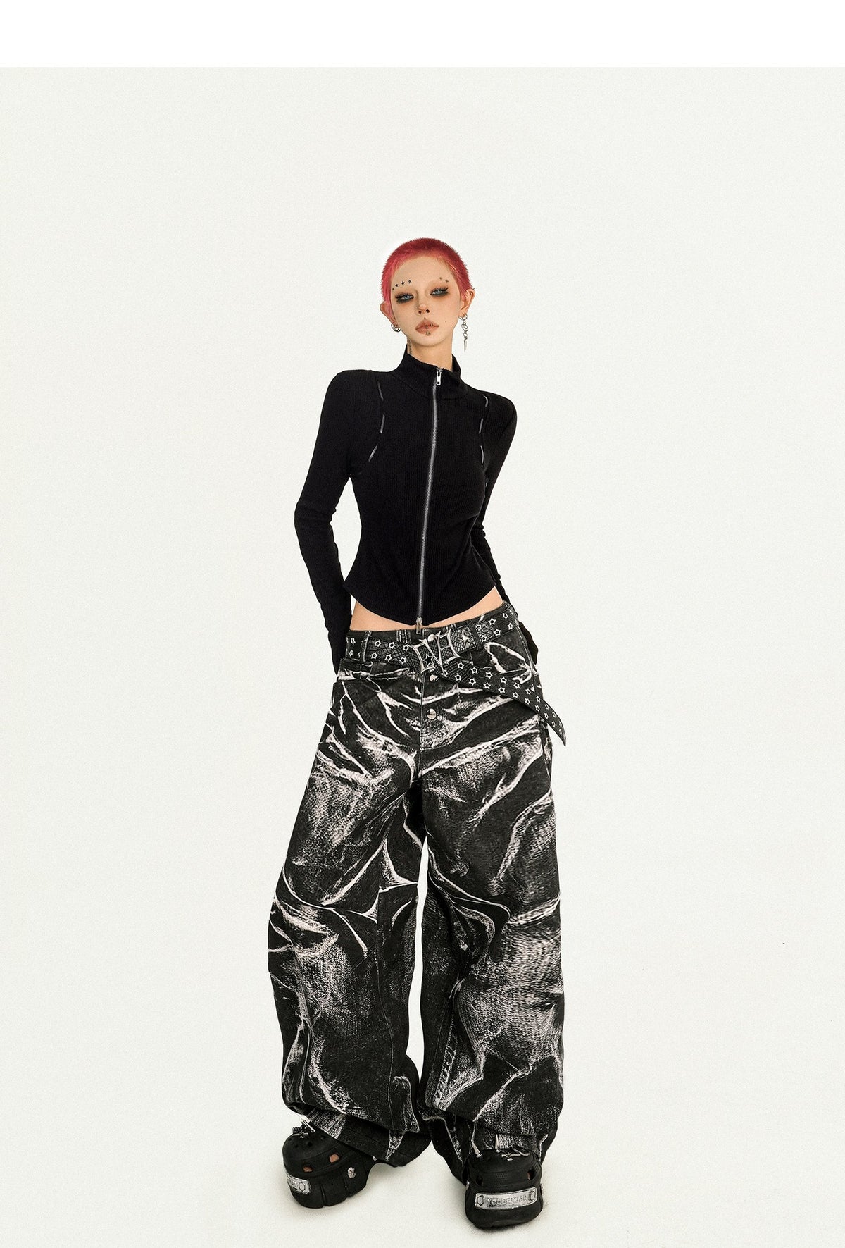 Nico_Molly_Black_Dark_Punk_Wavy_Washed_Pleated_Women&