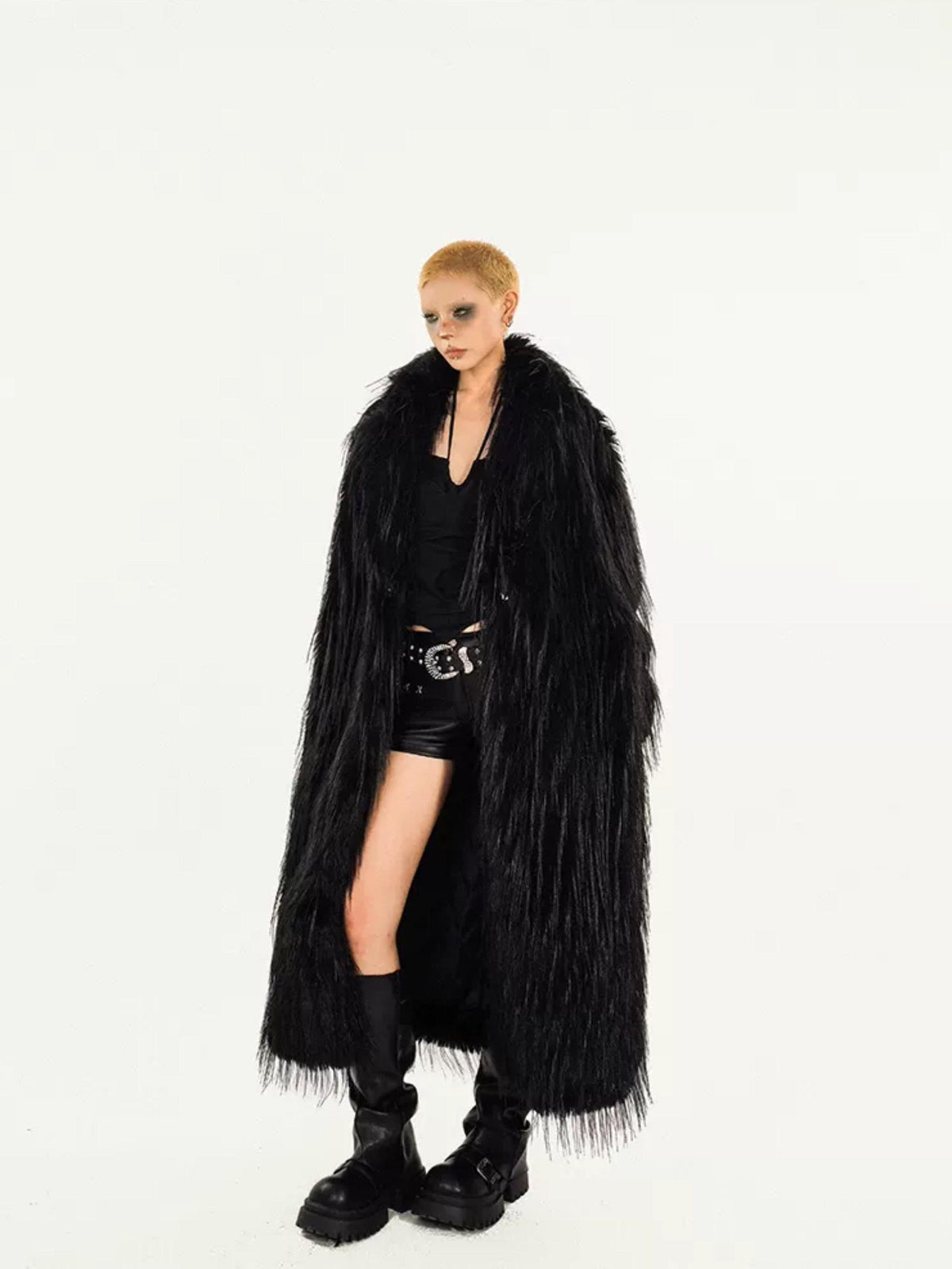 Nico Molly Black Heavy Hardware Utility Punk Slim Hip Hugging Women&