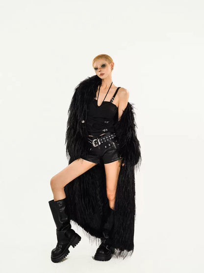 Nico Molly Black Heavy Hardware Utility Punk Slim Hip Hugging Women&