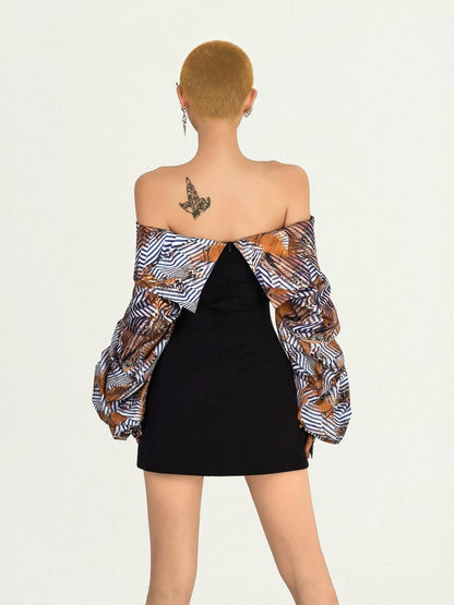 Nico Molly Black Patchwork Strappy One Shoulder Punk Women&