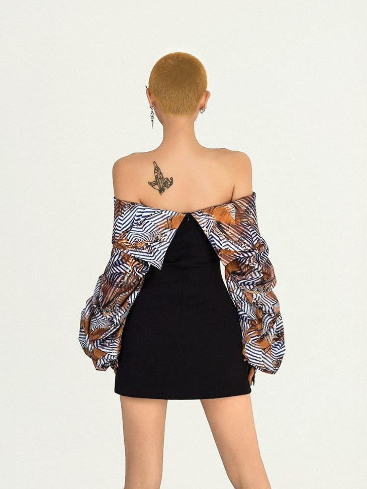 Nico Molly Black Patchwork Strappy One Shoulder Punk Women&