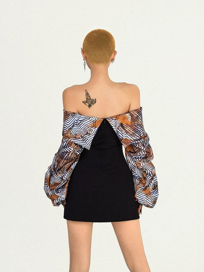 Nico Molly Black Patchwork Strappy One Shoulder Punk Women&