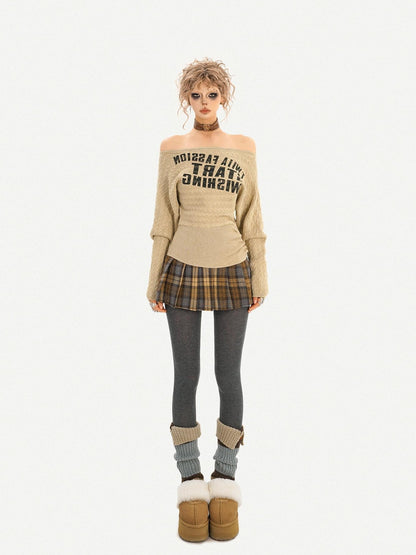Nico Molly Black Plaid Pleated High Waist A Line Distressed Women&