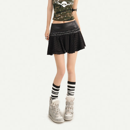 Nico_Molly_Black_Pleated_A_Line_Low_Waist_Punk_Schoolgirl_Women&