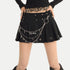 Nico_Molly_Black_Pleated_Studded_Metal_Chain_Low_Waist_Women&