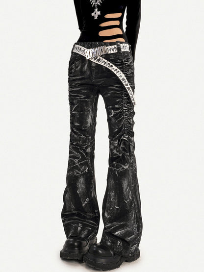 Nico Molly Black Punk Deconstructed Lightning Pleated Texture Women&