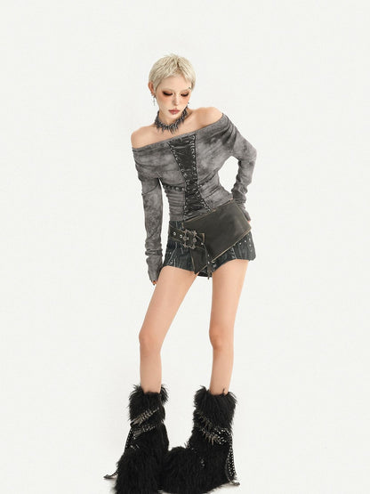 Nico Molly Black Punk Waist Cinch Slimming Street Women&