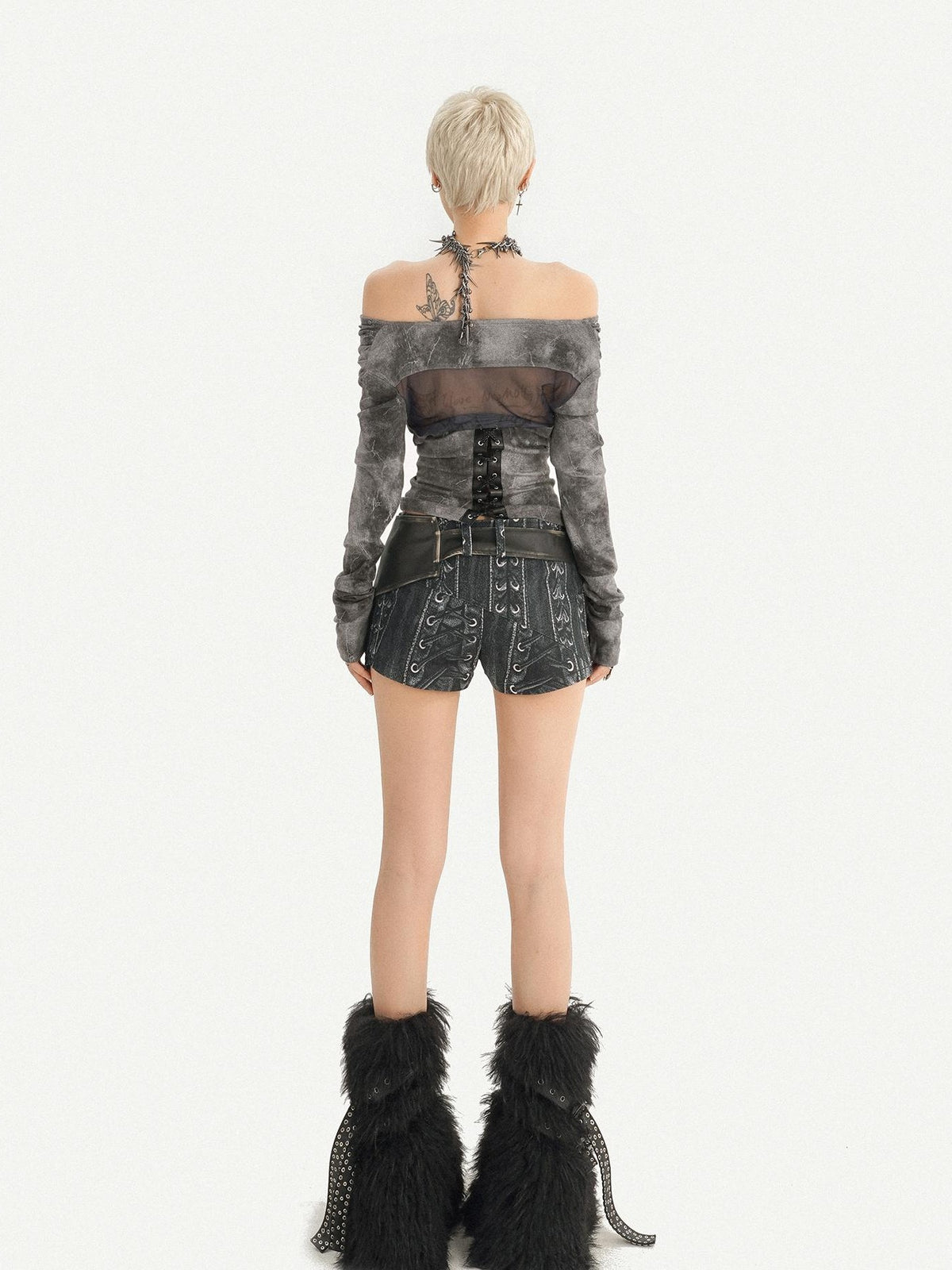 Nico Molly Black Punk Waist Cinch Slimming Street Women&
