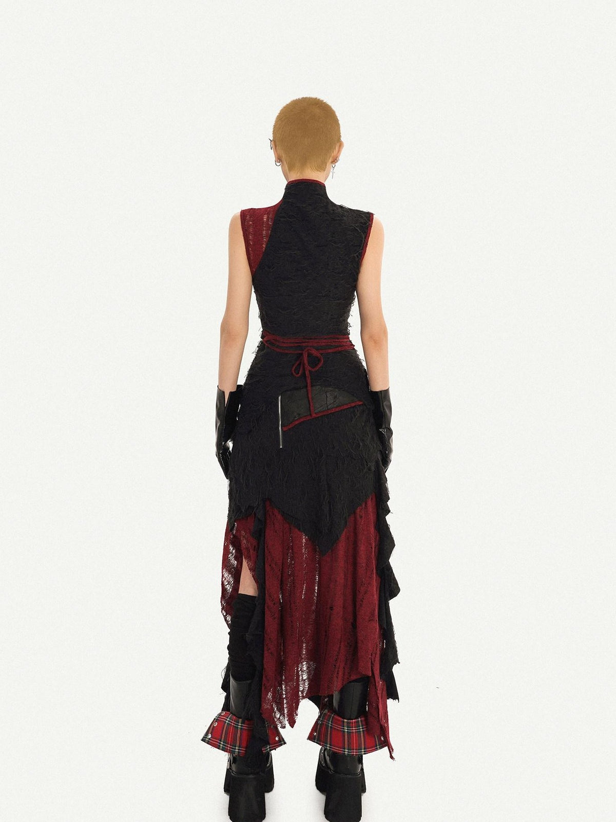 Nico Molly Black Qipao Stand Collar Sleeveless Gothic Women&
