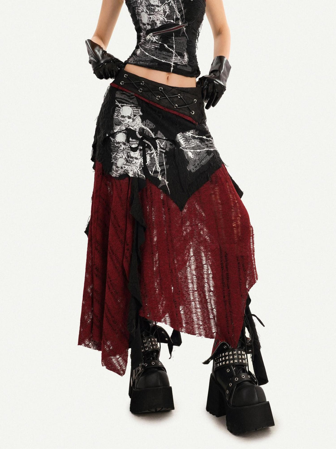 Nico Molly Black Qipao Stand Collar Sleeveless Gothic Women&