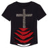 Nico_Molly_Black_Studded_Cross_Print_Ripped_Straight_Shoulder_Women&