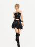 Nico Molly Black Textured Tie Dye Gothic Halter Edgy Women&