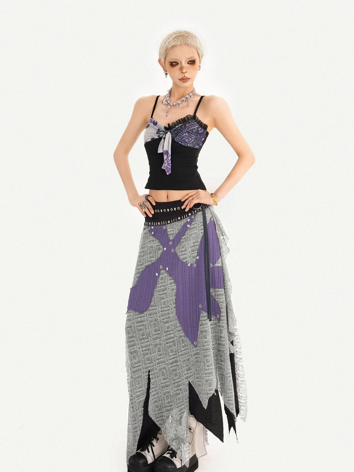 Nico Molly Bow Print Tie Spaghetti Strap Cami Two Piece Women&
